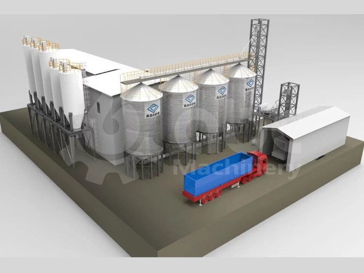 160TPD wheat flour mill plant design sketch